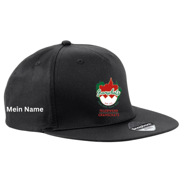 Cap gerader Schirm mit Logo und Name in Einheitsgröße verstellbar