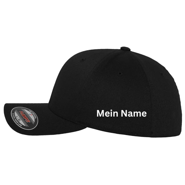 Cap gebogener Schirm mit Logo und Name elastisches Kopfband