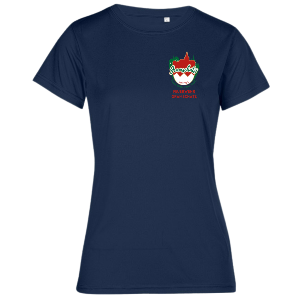 Damen T-Shirt Navyblau mit Logos
